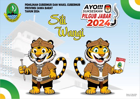 Maskot Pilgub Jabar dua harimau bernama Sili dan Wangi karya Eman Sulaiman