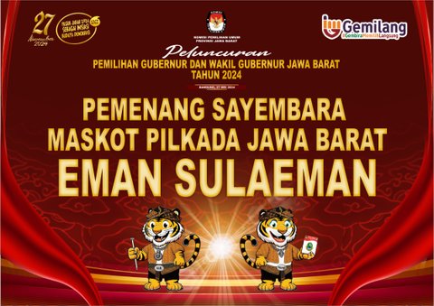 Maskot Pilgub Jabar dua harimau bernama Sili dan Wangi karya Eman Sulaeman