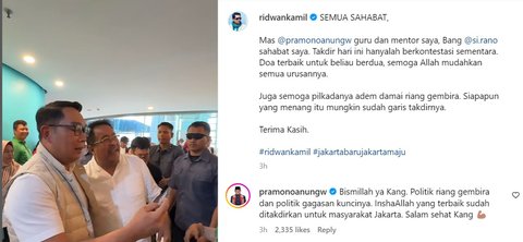 Tawa Lepas Ridwan Kamil, Pramono dan Rano Karno dalam Satu Pertemuan