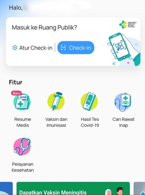 Aplikasi Satu Sehat Mobile.