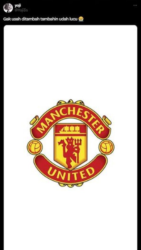 Menurut @yojilis di X, logo MU saja sudah lucu.