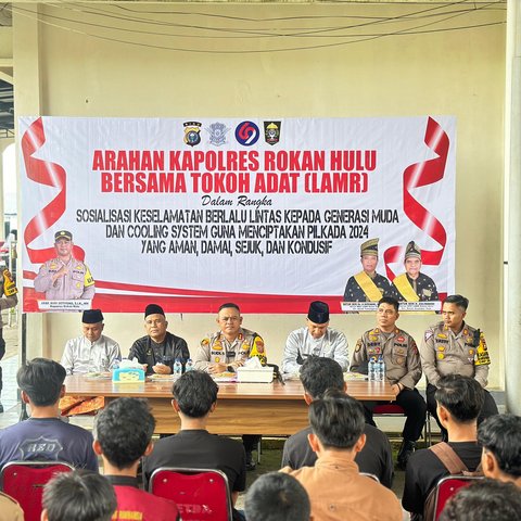 Kapolres Rohul Sosialisasikan Pilkada Damai dan Safety Riding