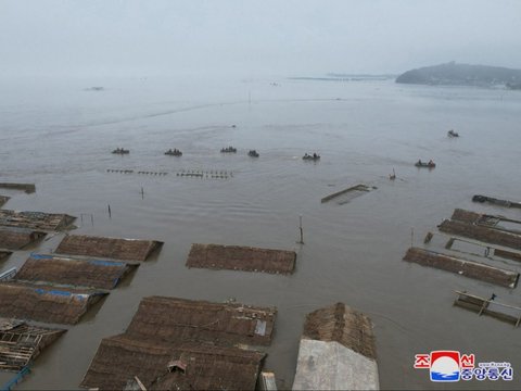 FOTO: Menengok Banjir Dahsyat di Korut yang Bikin Kim Jong-un Murka hingga Eksekusi Mati 30 Pejabat