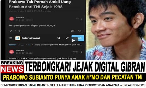 Viral Gibran Gagal Dilantik jadi Wakil Presiden Karena Akun Fufufafa Menghina Prabowo Terkuak, Cek Faktanya