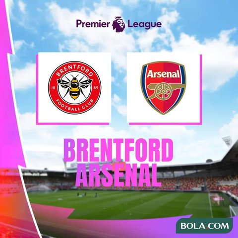 Gelandang Arsenal, Declan Rice (kiri) mencetak gol pertama timnya ke gawang Brentford lewat sundulan kepala pada laga pekan ke-28 Premier League 2023/2024 di Emirates Stadium, London, Sabtu (