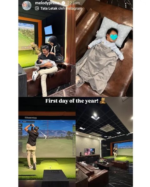 Melody Prima momong anak ketiga. (sumber: Instagram/ilhamprawira91/melodyprima)