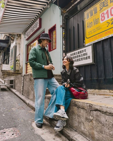 Momen Vidi Aldiano dan Sheila Dara Asik Liburan di China
