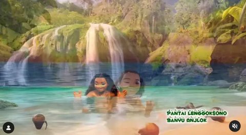 Konten Kreator Ini Ubah Scene Film Moana Jadi Lokal dengan Pesona Pantai Malang Selatan (Foto: Instagram @bhaotsudanco)
