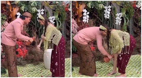 Momen Mahalini Wudhu dan Baca Al-Fatihah. (Sumber: TikTok/@yuarethewan/@keanuagl)