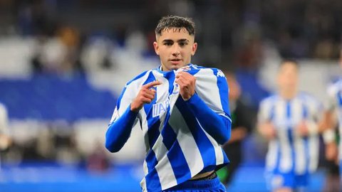 Yeremay Hernandez, winger Deportivo La Coruna dan Timnas Spanyol U-21. (Bola.com/ X Yeremay Hernandez)