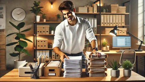 Ilustrasi karyawan, bekerja, rapat, suasana kantor. (Foto By AI)