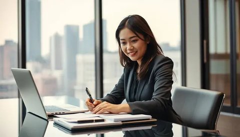 Ilustrasi karyawan, bekerja, rapat, suasana kantor. (Foto By AI)