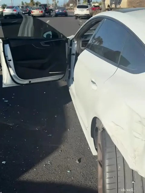 Potret Kondisi Aurelie Moeremans dan Mobil Usai Kecelakan di AS (Sumber: Instagram/aurelie)