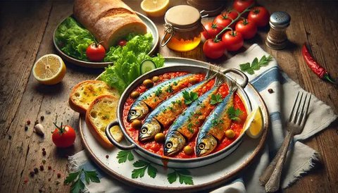 Ilustrasi telur ceplok disajikan dengan nasi hangat.