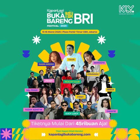 Promo Spesial Hari Kasih Sayang dari KapanLagi Buka Bareng BRI Festival 2025, Pesan Tiketmu Sekarang!
