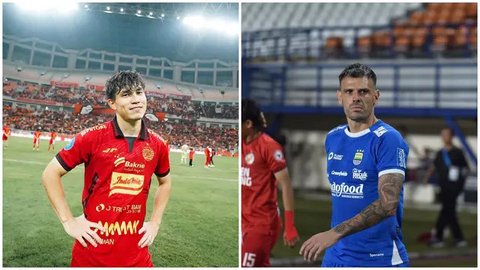 Striker Persija Jakarta, Gustavo Almeida mendapatkan penjagaan ketat dari bek Persib Bandung, Nick Kuipers dalam laga pekan keenam BRI Liga 1 2024/2025 di Stadion Si Jalak Harupat, Kabupaten