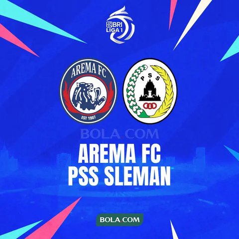 Arema FC meraih kemenangan 6-2 atas PSS Sleman pada laga pekan ke-23 BRI Liga 1 musim ini di Stadion Soepriadi, Kota Blitar, Senin (17/2/2025) sore WIB. (Bola.com/Iwan Setiawan)