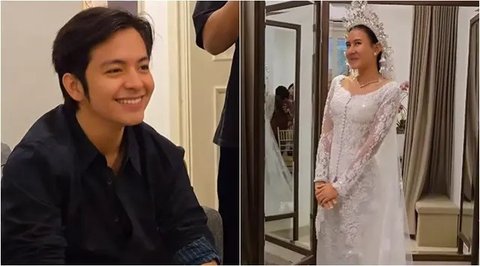 Momen Angga dan Shenina fitting baju pengantin. (sumber: Instagram/didietmaulana)