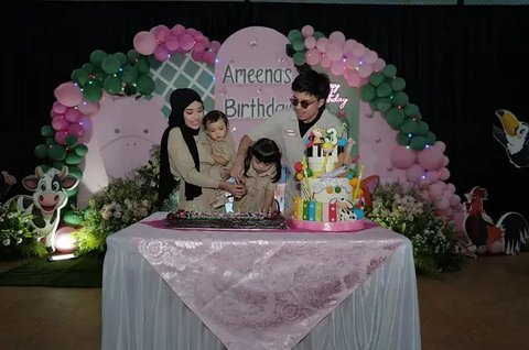 Momen Ulang Tahun Ameena ke-3. (Sumber: Instagram/aurelie.hermansyah)