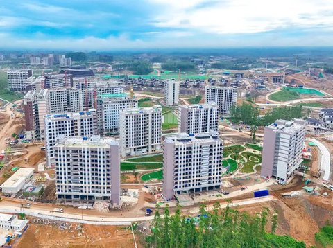 Pembangunan hunian untuk Aparatur Sipil Negara (ASN), atau rumah PNS dan TNI/Polri di Ibu Kota Nusantara (IKN). (Foto: Kementerian PUPR)