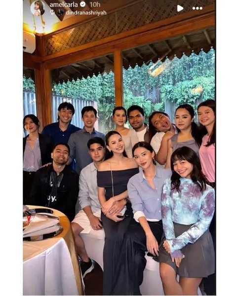 Potret tamu artis di gender reveal Aaliyah Massaid. (sumber: Instagram/amelcarla)