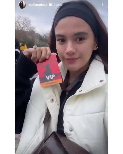 Potret Audi Marissa nonton konser J-Hope BTS di Korea. (sumber: Instagram/audimarissa)