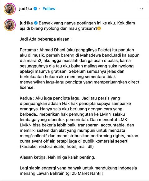 Reaksi Santai Judika Usai Dituding Ahmad Dhani Curi Lagu Dewa 19: Dia Tahu Aku Bukan Maling!