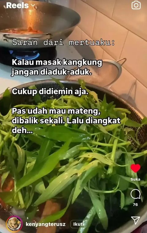Tumis Kangkung Saus Tiram (Tangkapan Layar Cookpad/@Nia_130790)
