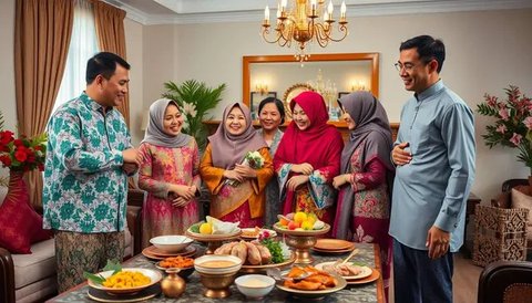 Momen kebersamaan saat Hari Raya (Illustration by AI)