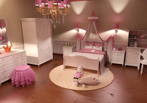 ilustrasi desain kamar anak perempuan by pinterest