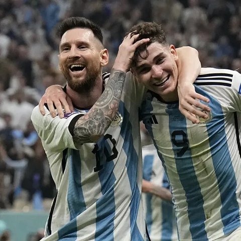 Kapten Timnas Argentina, Lionel Messi, mencetak hattrick ke-57 sepanjang kariernya saat tampil melawan Curacao pada FIFA Matchday, Rabu (29/3/2023) pagi WIB. (AFP/Juan Mabromata)
