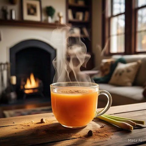 Seduhan Jahe Kayu Manis Pandan: Kombinasi Harum yang Menenangkan (Credit: Ilustrasi oleh AI)