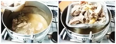 Cara merebus daging sapi dengan jahe untuk menghindari kolesterol (Image by Dapur Family on Youtube)