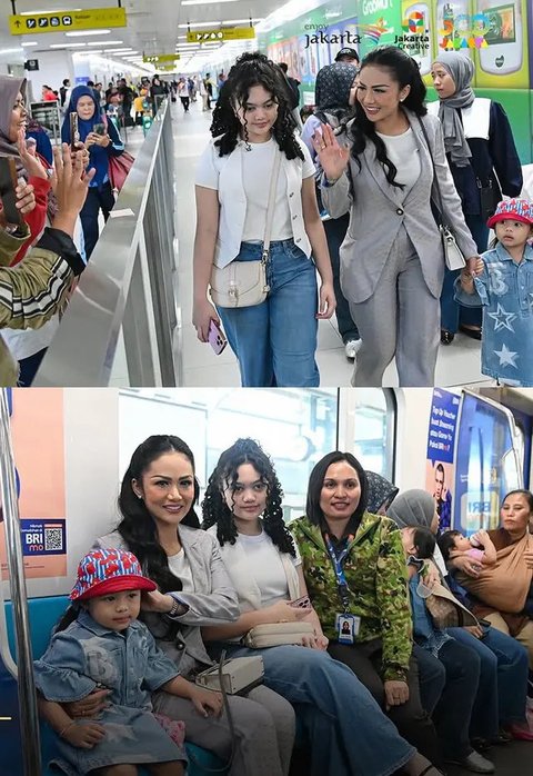 6 Potret Anak-Anak Aurel Hermansyah saat Diajak Krisdayanti Keliling Jakarta Naik MRT, Ameena Pakai Dress Harga Rp10 Juta