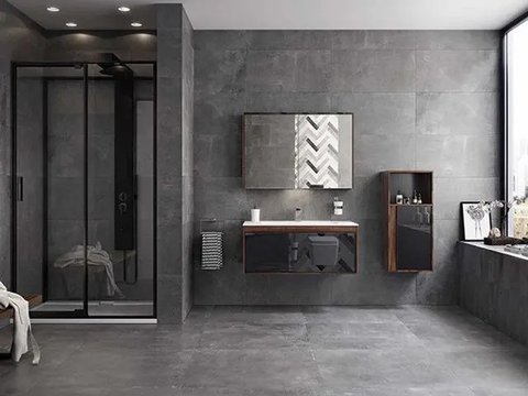Wastafel Kamar Mandi Serba Putih dengan Kabinet (Foto: work-tops.com)