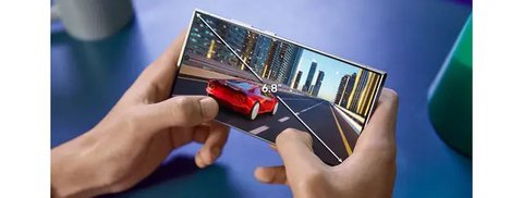 Samsung Galaxy S24 Ultra yang dirilis dengan layar lebih datar dan bodinya terbuat sepenuhnya dari titanium (Liputan6.com/ Agustin Setyo Wardani)