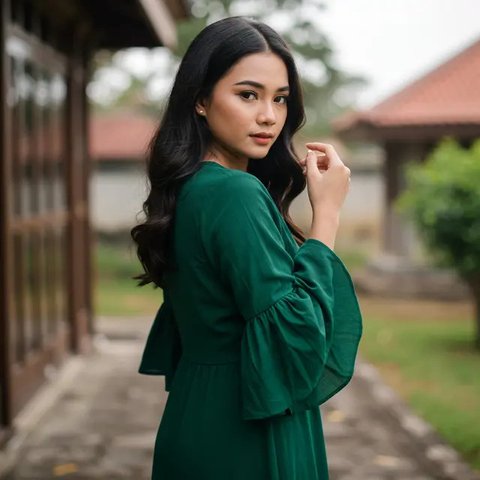 Ilustrasi gamis modern 2025 (Foto: Rizka Nur Laily via ChatGPT)