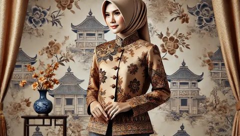 Model Baju Batik Kerja Wanita Berhijab (Foto: Rizka Nur Laily via ChatGPT)