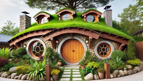 Rumah indah bak rumah dongeng (Foto: Rizka Nur Laily via ChatGPT)