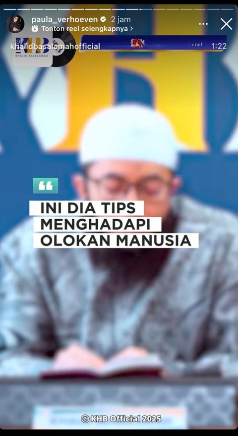 Usai Putusan Sidang Perceraian Keluar, Paula Verhoeven Bagikan Video Kajian Ustaz Khalid Basalamah Tentang Ini