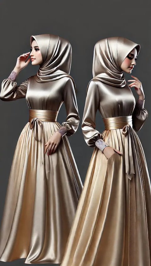 Gamis kombinasi terbaru (Foto: Rizka Nur Laily via ChatGPT)