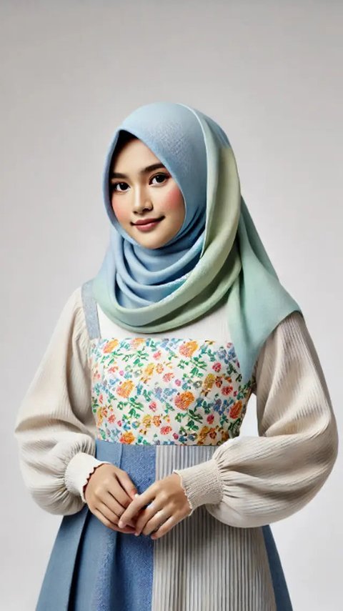 Gamis kombinasi terbaru (Foto: Rizka Nur Laily via ChatGPT)