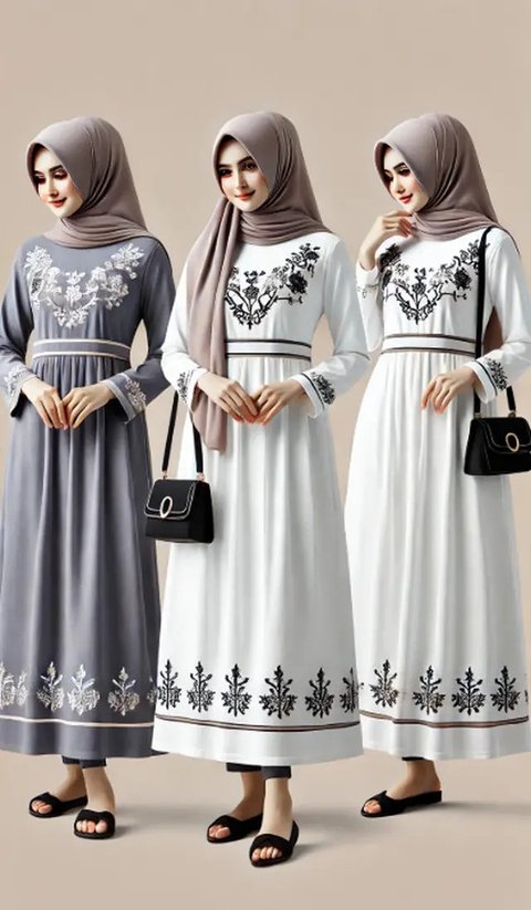 Gamis kombinasi terbaru (Foto: Rizka Nur Laily via ChatGPT)