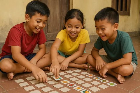 cara memainkan gobak sodor Ilustrasi dibuat Stable Diffusion