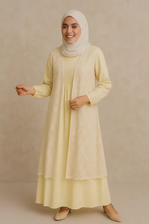 5 Inspirasi Model Gamis Rompi Panjang Terbaru 2025, Sangat Berkelas untuk Pakai di Acara Formal maupun Kasual