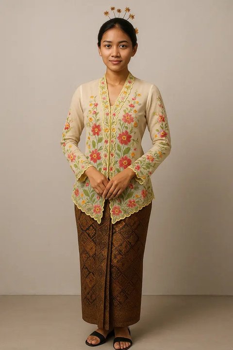 Annisa Pohan tampil anggun kenakan kebaya encim merah marun bermotif putih. Dipadu dengan kain Batik merah pastel dan tas lokal Vone seharga Rp15 jutaan [@annisayudhoyono]
