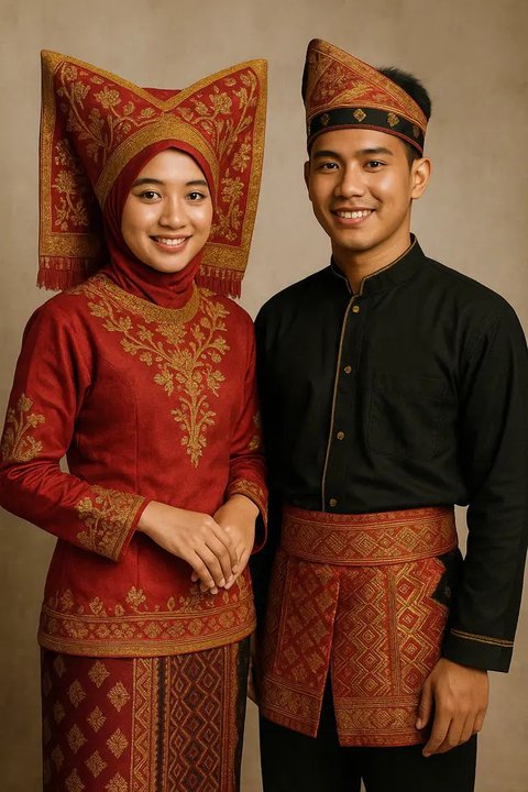 Baju Adat Minangkabau (Foto: Rizka Nur Laily via ChatGPT)