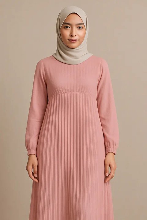5 Gamis Empire Waist yang Cocok untuk Tampil Rapi dan Menawan Tanpa Khawatir Perut Buncit