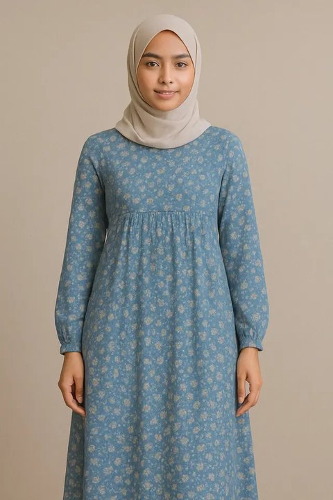 5 Gamis Empire Waist yang Cocok untuk Tampil Rapi dan Menawan Tanpa Khawatir Perut Buncit