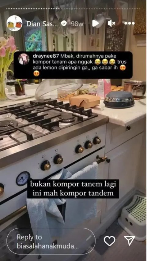 Bukan Setting Film, Ini Dapur Asli Dian Sastrowardoyo yang Super Estetik